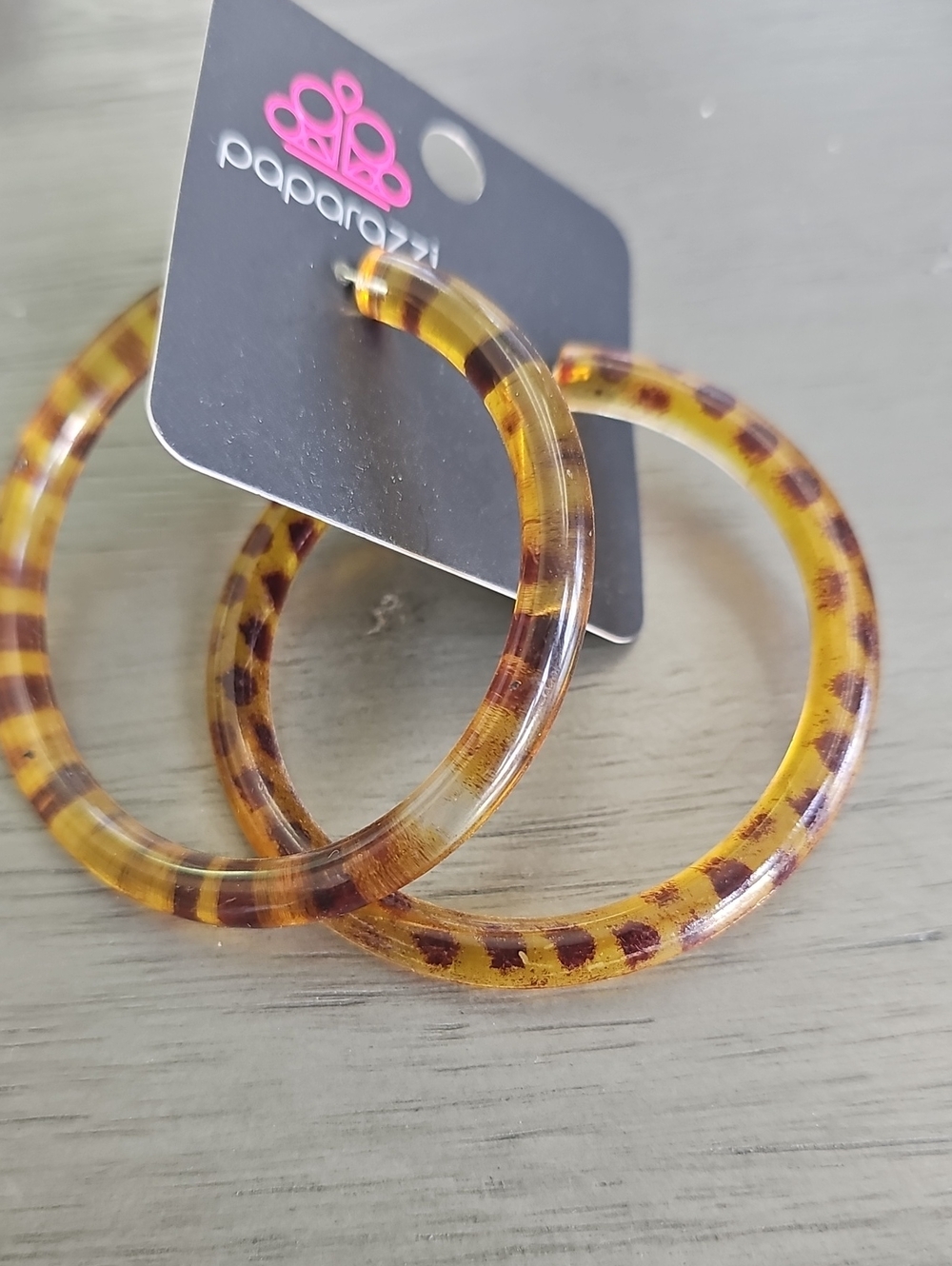 Paparazzi Amber Tortoise Hoop Earrings